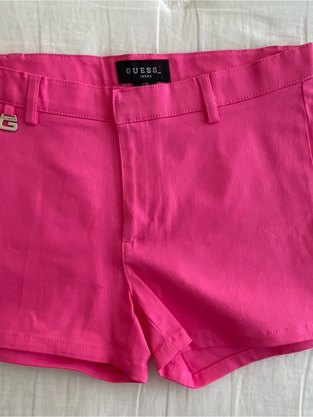GUESS Vintage Y2K Jeans Hot Pink Women's Stretch Shorts NWT